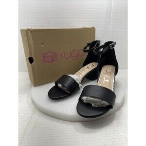 Sugar Noelle Block Heel Sandals, Black, Women Size 10M Item#769